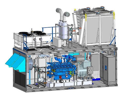 Газопоршневая электростанция ЭП-700 INDUSTRIAL ENGINES (Baudouin) 12М33NG