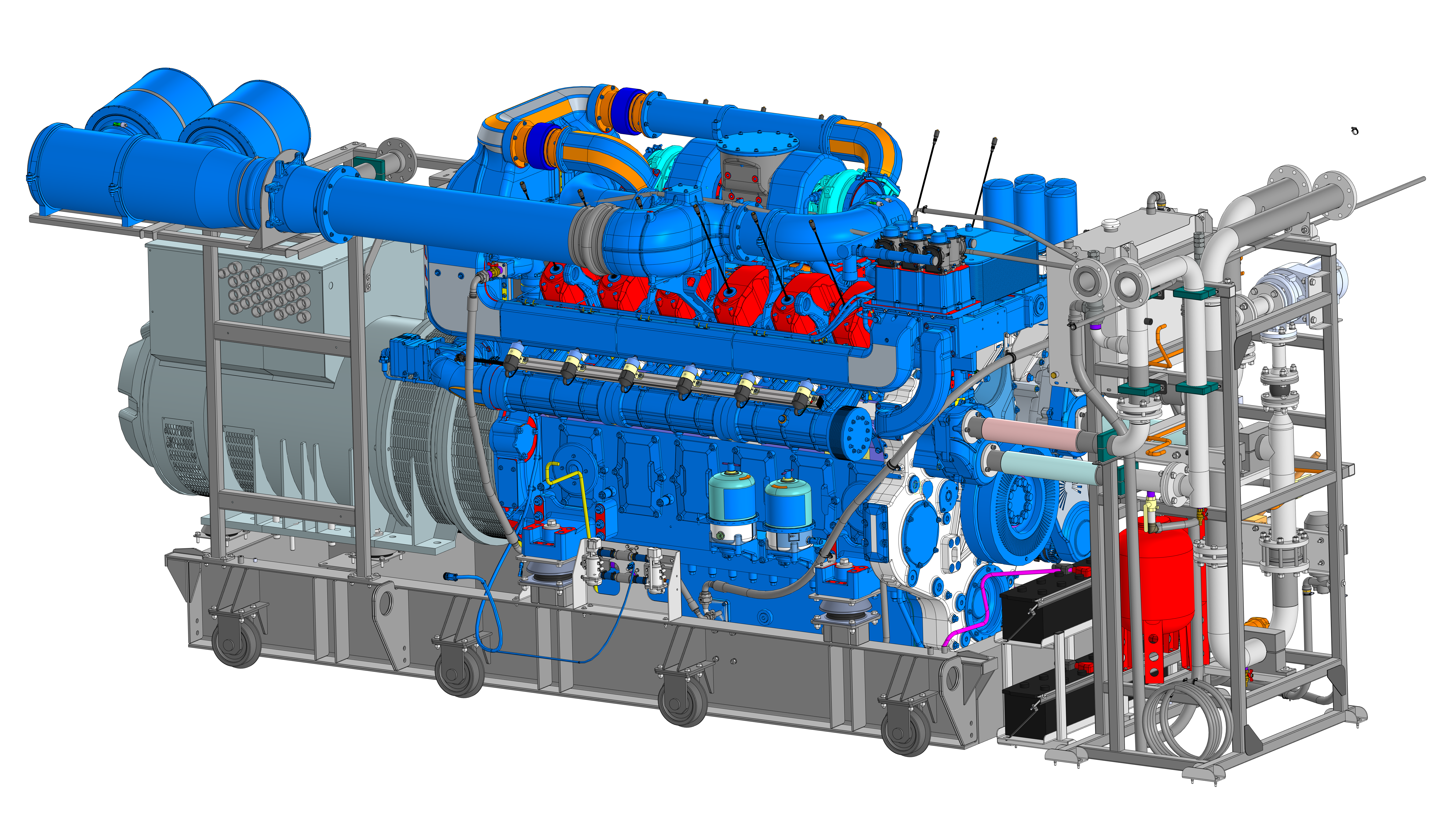 Газопоршневая электростанция ЭП-1400 (Открытая) INDUSTRIAL ENGINES (Baudouin) 12М55NG