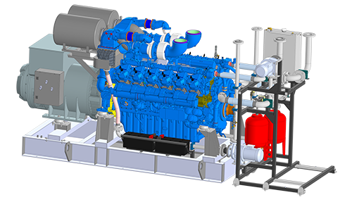 Газопоршневая электростанция ЭП-700 (открытая) INDUSTRIAL ENGINES (Baudouin) 12М33NG