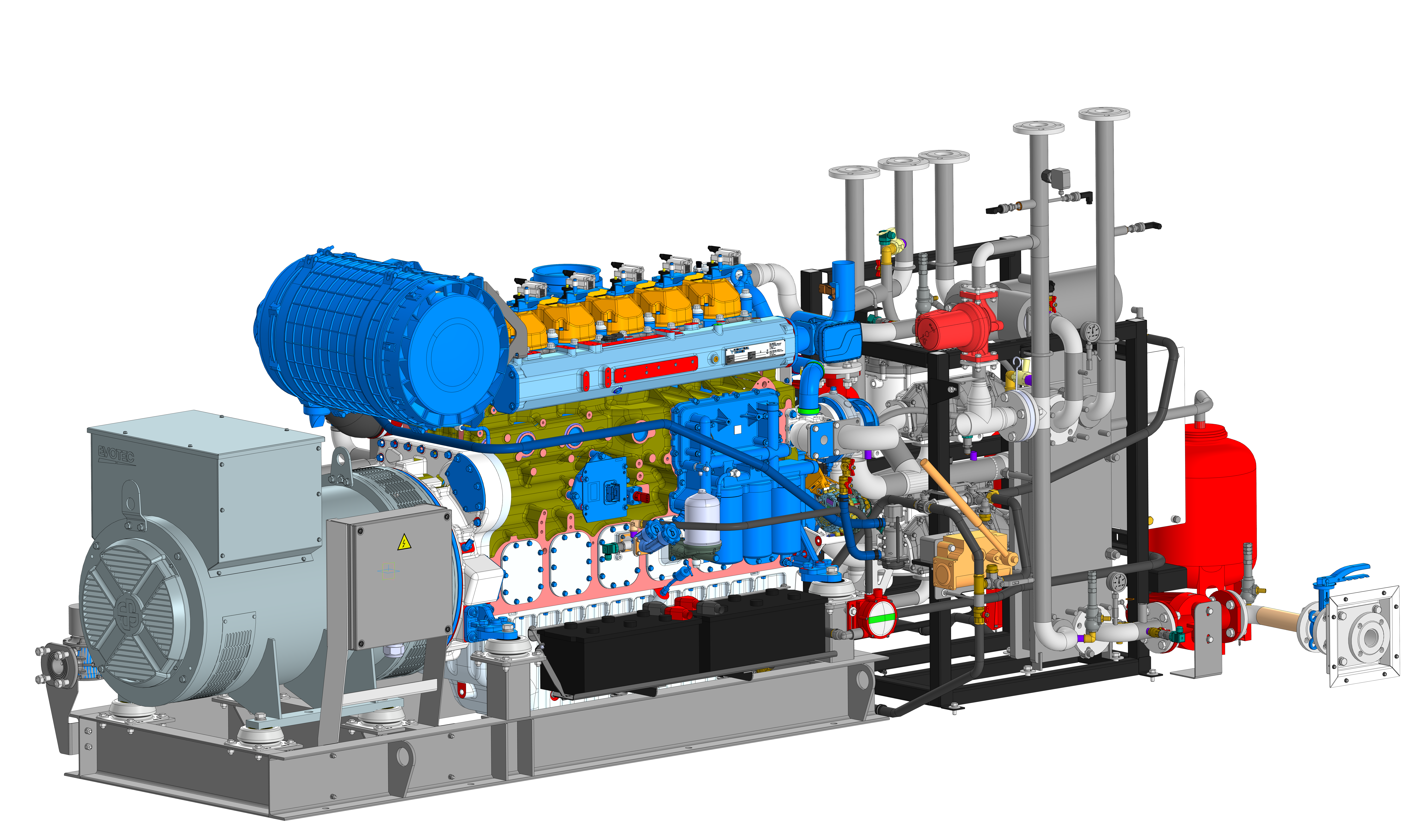Газопоршневая электростанция ЭП-350 (открытая) INDUSTRIAL ENGINES (Baudouin) 6M33NG