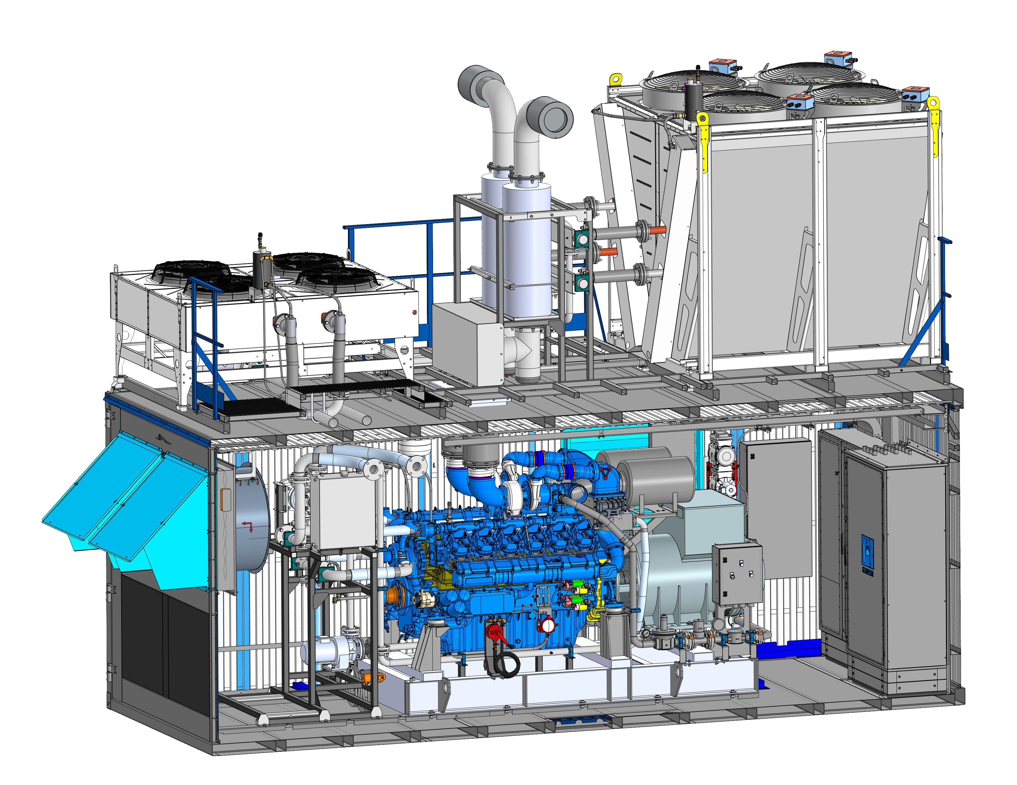 Газопоршневая электростанция ЭП-700 INDUSTRIAL ENGINES (Baudouin) 12М33NG