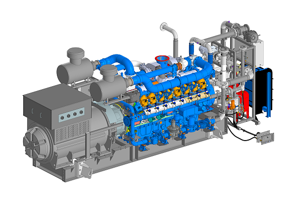 Газопоршневая электростанция ЭП-1000 (открытая) INDUSTRIAL ENGINES (Baudouin) 16М33NG