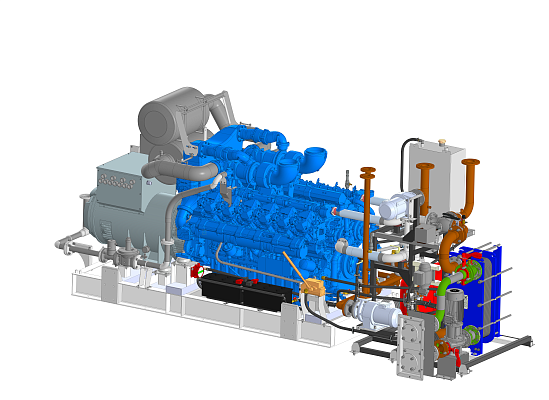 Газопоршневая электростанция ЭП-500 (открытая) INDUSTRIAL ENGINES (Baudouin) 12М33NG